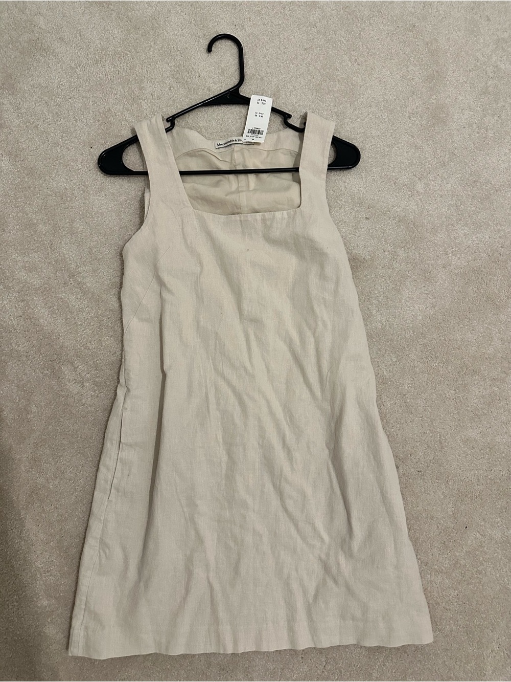 Abercrombie and fitch Square Neck Cream Linen Blend Dress XS tall size